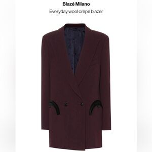 Blaze Milano Wool Jacket Everyday Double-Breasted Blazer Sz US 10